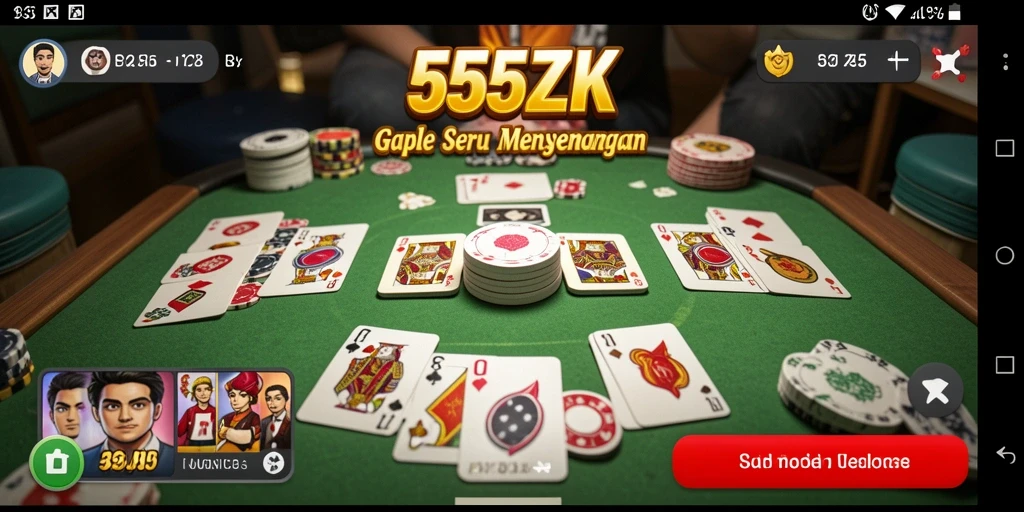 Tampilan gameplay seru dari permainan Gaple 555ZK.