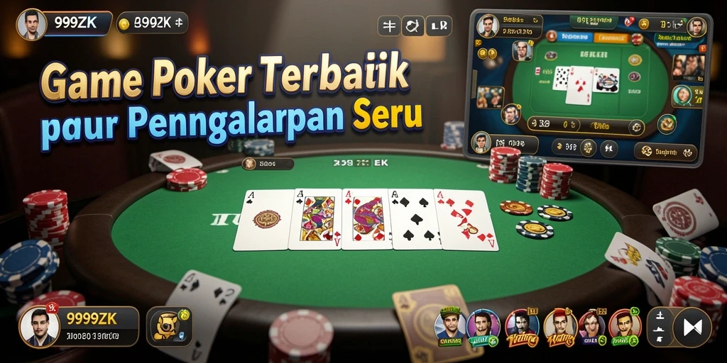 Tampilan gameplay Poker yang memukau di 999ZK.
