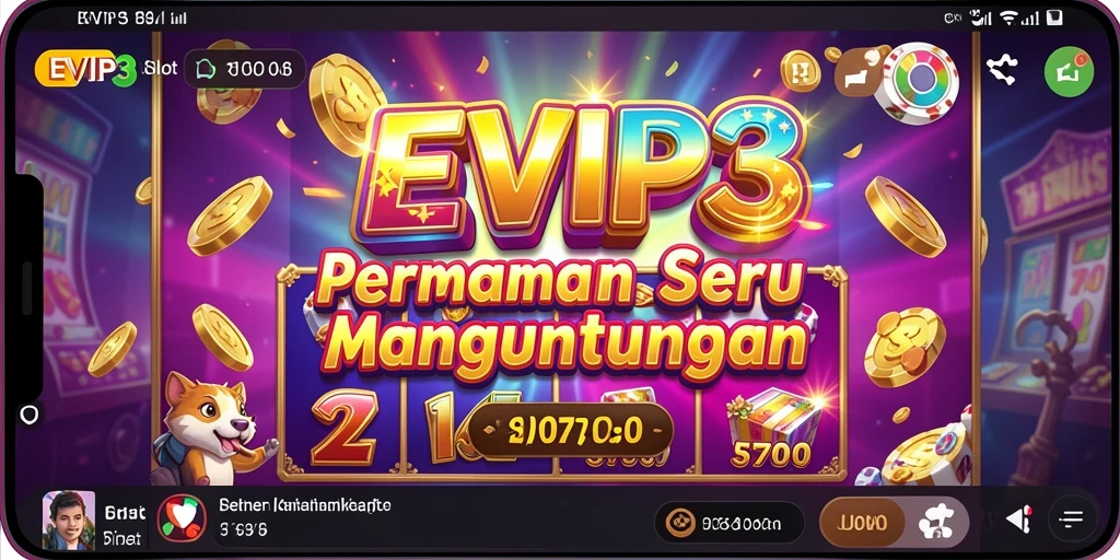 Tampilan menarik dari gameplay Slot di EVIP3, penuh dengan hadiah dan kesempatan menang.