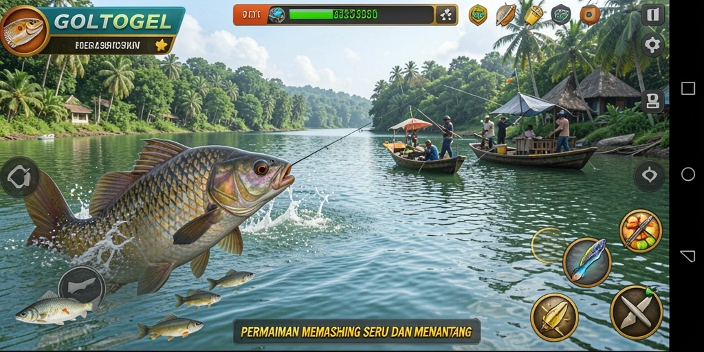 Screenshot GOLTOGEL menampilkan permainan memancing yang seru dan menantang.