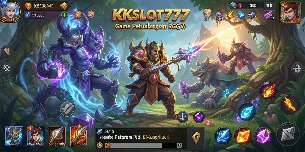 Screenshot KKSLOT777 menampilkan pertempuran seru dan aksi karakter.