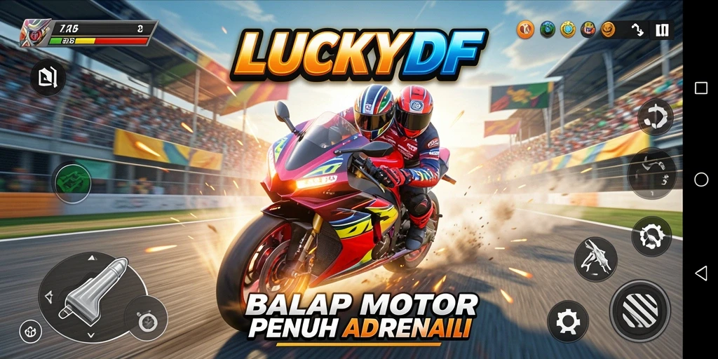 Gameplay seru balap motor di LUCKYDF dengan grafis yang memukau.