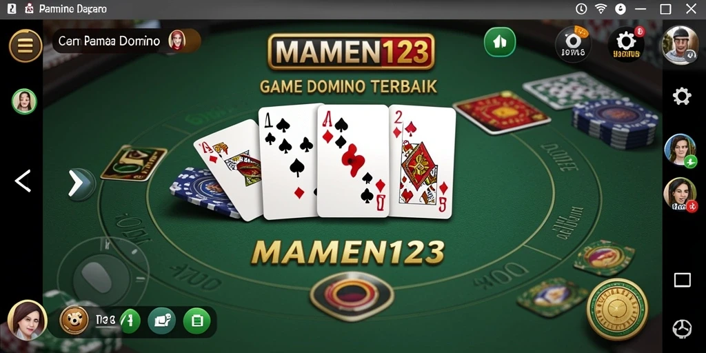 Tampilan gameplay MAMEN123 dengan kartu domino yang menarik.