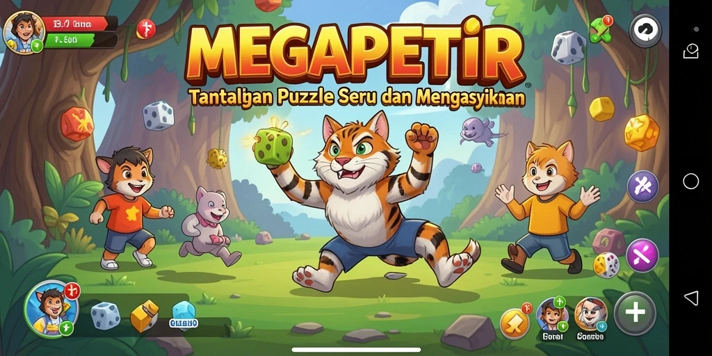 Gameplay puzzle yang menantang dan mengasyikkan di MEGAPETIR.