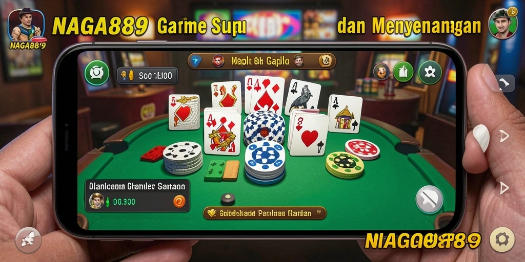 Screenshot gameplay NAGA889 dengan tampilan kartu Gaple yang menarik.