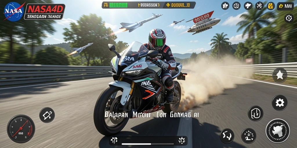 Gameplay seru dari NASA4D saat balapan motor.