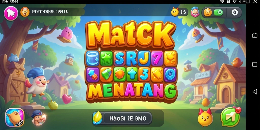 Tampilan menarik gameplay RR44 dengan elemen Match-3 yang ceria.