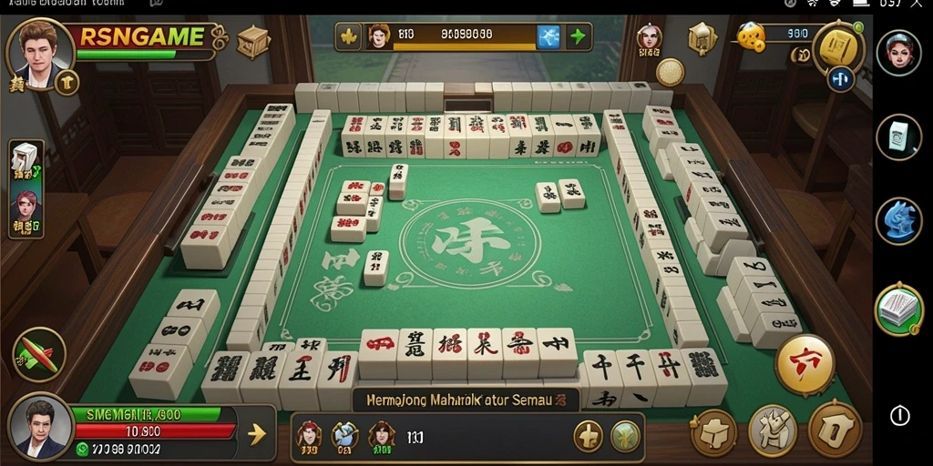 Screenshot gameplay RSNGAME menunjukkan aksi seru Mahjong.