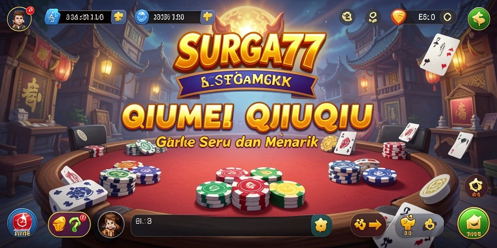 Tampilan gameplay SURGA77 menghadirkan keseruan dan strategi QiuQiu.