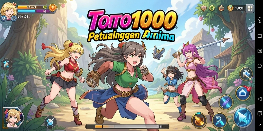 Tampilan menarik dari gameplay TOTO1000 dengan karakter anime.