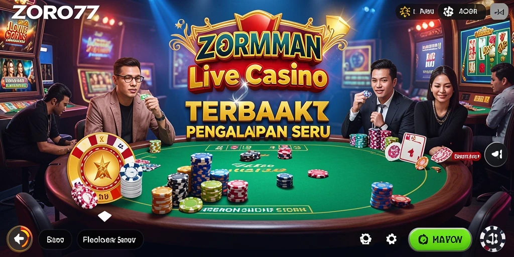 Tampilan gameplay Live Casino yang mendebarkan di ZORO77.